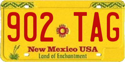 NM license plate 902TAG