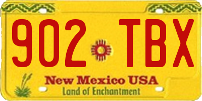 NM license plate 902TBX