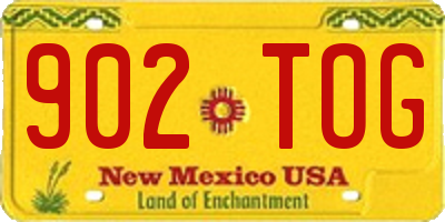 NM license plate 902TOG