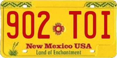 NM license plate 902TOI