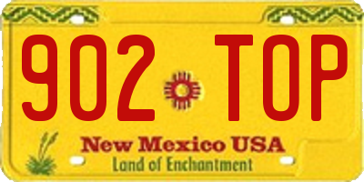 NM license plate 902TOP