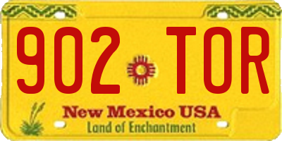 NM license plate 902TOR