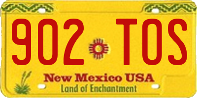 NM license plate 902TOS