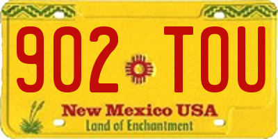 NM license plate 902TOU