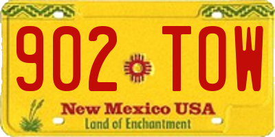 NM license plate 902TOW