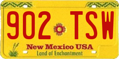 NM license plate 902TSW