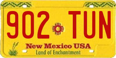 NM license plate 902TUN