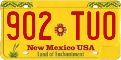 NM license plate 902TUO
