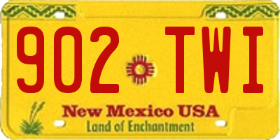 NM license plate 902TWI