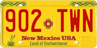 NM license plate 902TWN