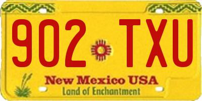 NM license plate 902TXU