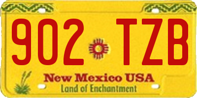 NM license plate 902TZB
