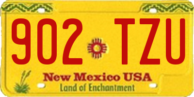 NM license plate 902TZU