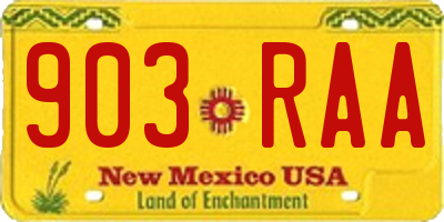 NM license plate 903RAA