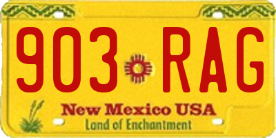 NM license plate 903RAG