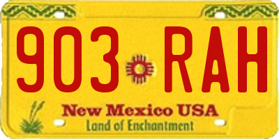 NM license plate 903RAH