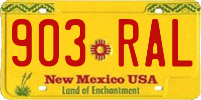 NM license plate 903RAL