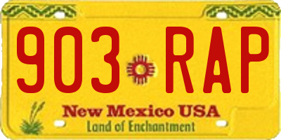 NM license plate 903RAP