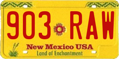 NM license plate 903RAW