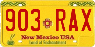 NM license plate 903RAX