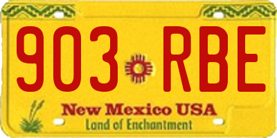 NM license plate 903RBE