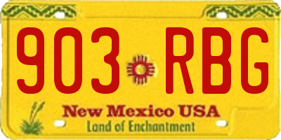NM license plate 903RBG