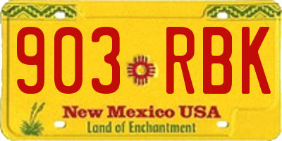 NM license plate 903RBK