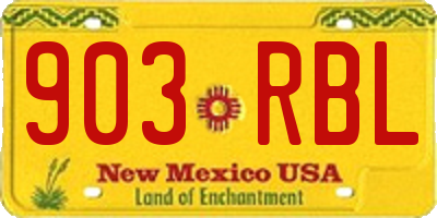 NM license plate 903RBL