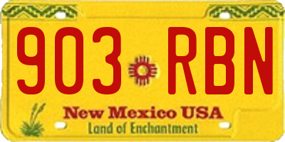 NM license plate 903RBN