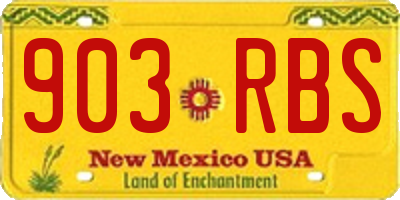 NM license plate 903RBS
