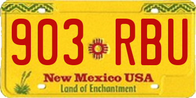 NM license plate 903RBU