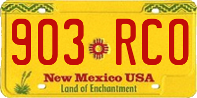 NM license plate 903RCO