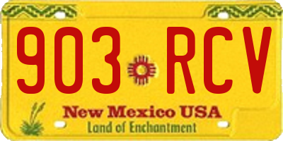 NM license plate 903RCV