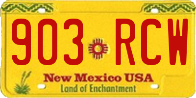 NM license plate 903RCW