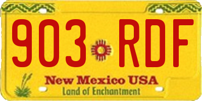NM license plate 903RDF