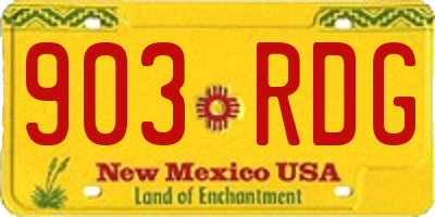 NM license plate 903RDG