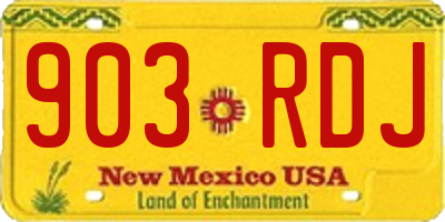 NM license plate 903RDJ