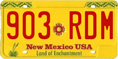 NM license plate 903RDM