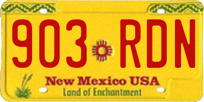 NM license plate 903RDN