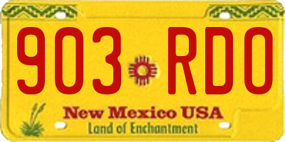 NM license plate 903RDO