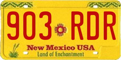 NM license plate 903RDR