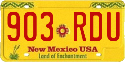 NM license plate 903RDU