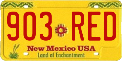 NM license plate 903RED
