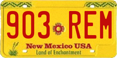 NM license plate 903REM