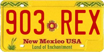 NM license plate 903REX
