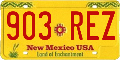 NM license plate 903REZ