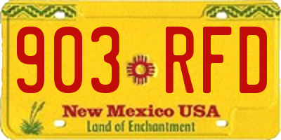 NM license plate 903RFD
