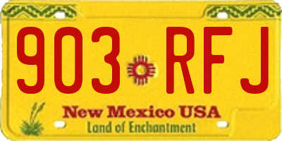 NM license plate 903RFJ