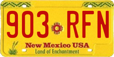 NM license plate 903RFN