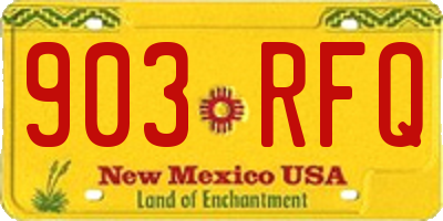 NM license plate 903RFQ